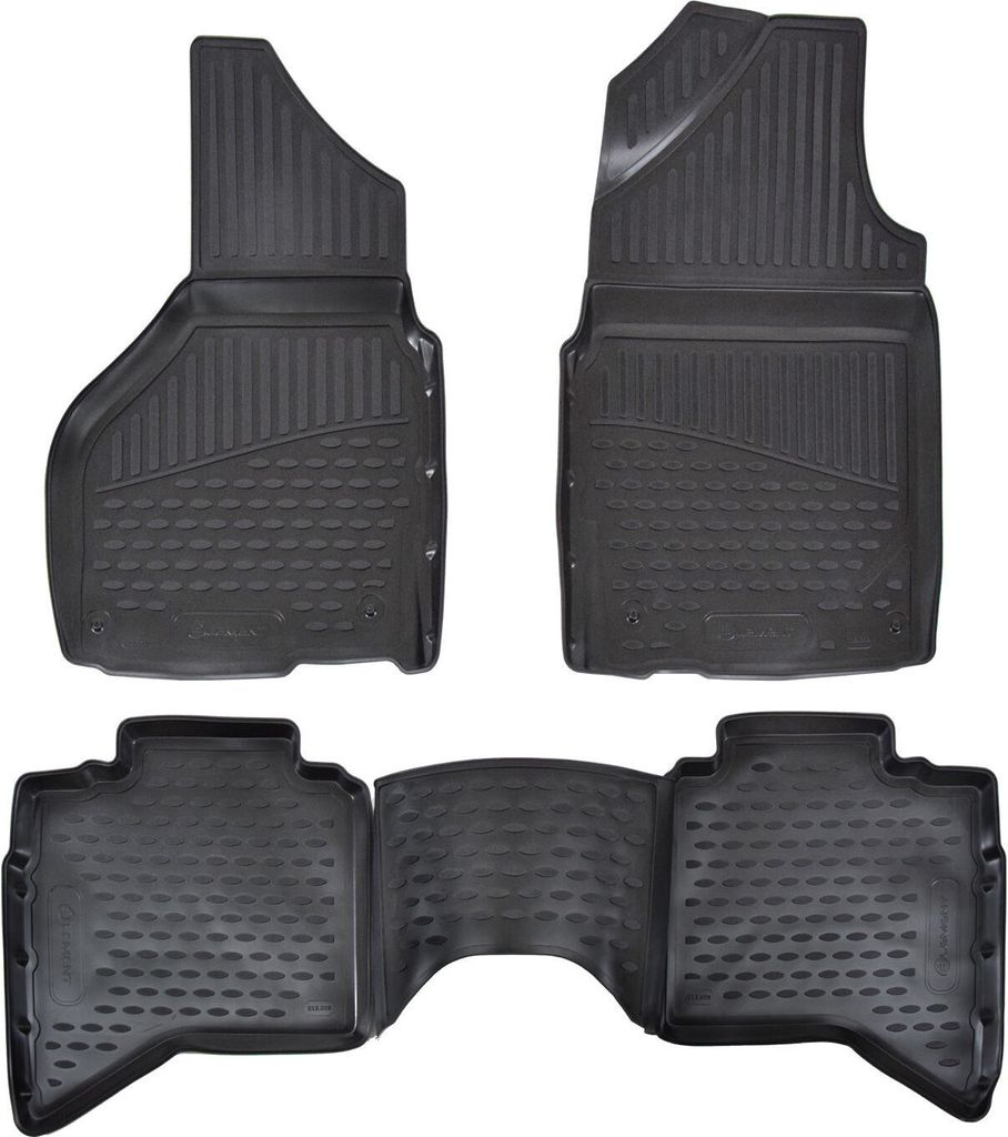 J&J AUTOMOTIVE | 3D Design Gummimatten Gummifußmatten Für Dodge Ram 2009-2018 (Nur Für Quad Cab geeignet), Schwarz, Anti-Rutsch, Ohne Geruch, mi...