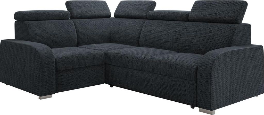 MIRJAN24 Ecksofa Oslo 2rR1 80, Wohnzimmer L-Form Sofa, Eckcouch mit Schlaffunktion, Einstellbare Kopfstützen (Farbe: Crown 15)