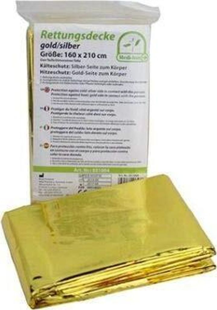 RETTUNGSDECKE 160x210 cm gold/silber, 20 Stück Produktbild 