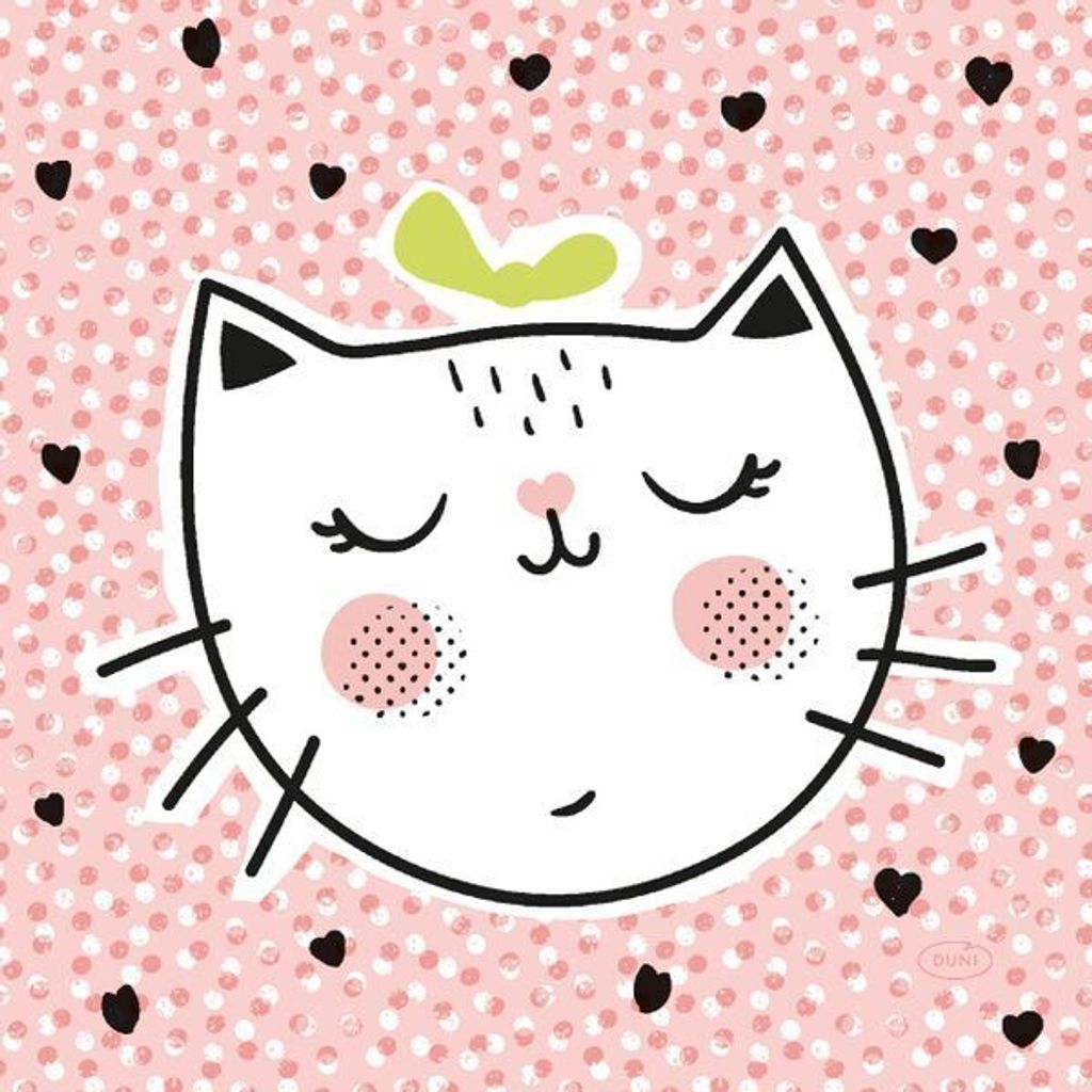 240 Duni Tissue-Servietten 33 x 33 cm Playful Cat 3-lagig