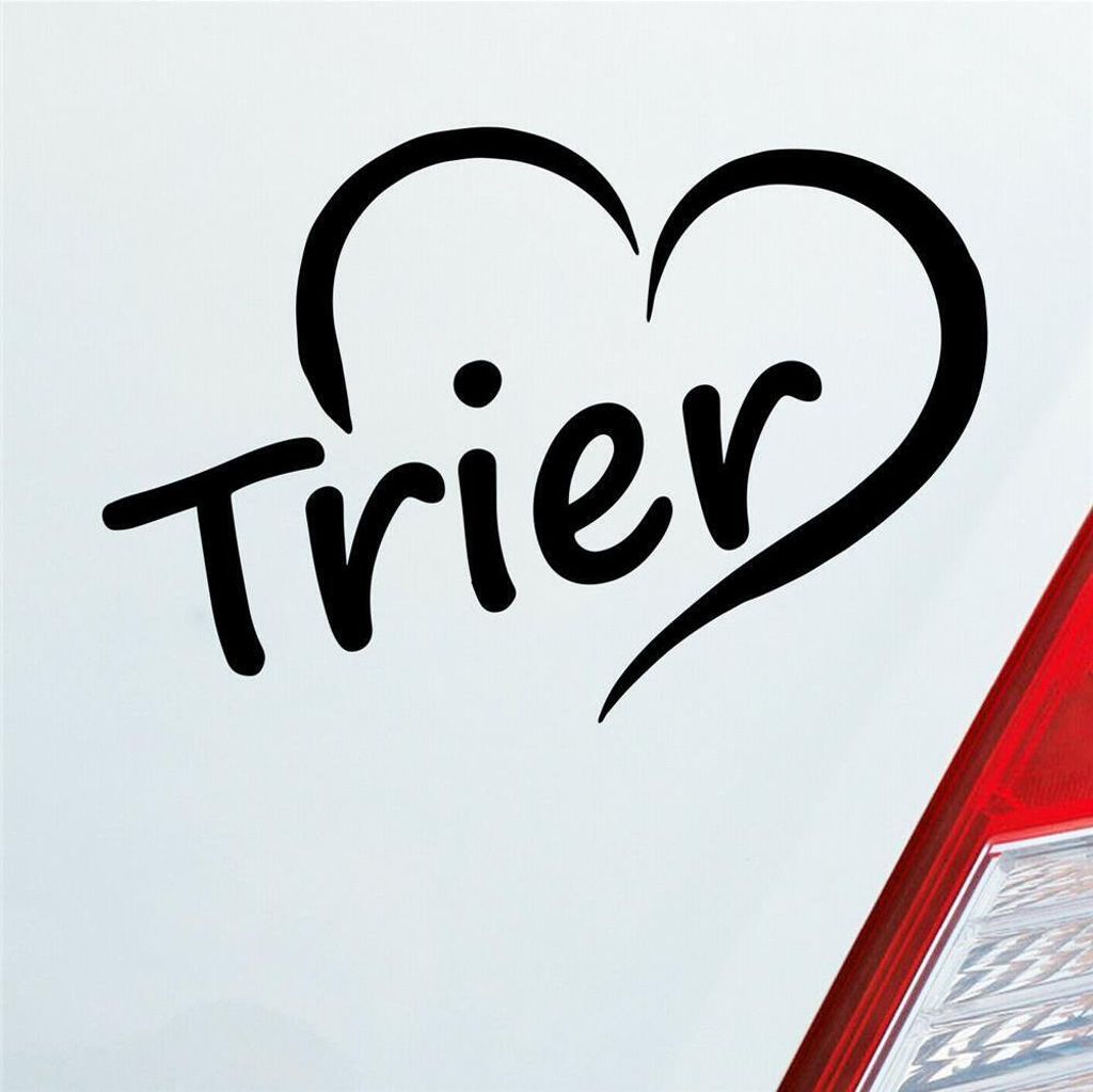 Auto Aufkleber Trier Herz Stadt City Liebe Love Heart Heimat 12x8 cm Schwarz Glanz Sticker Heckscheibenaufkleber