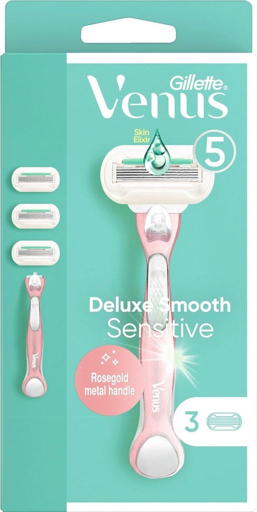 Gillette Venus Deluxe Smooth Sensitive Rasierer für Damen mit 5 Klingen