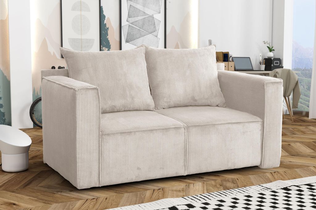 Zweisitzer-Schlafsofa ANNEKA – Creme