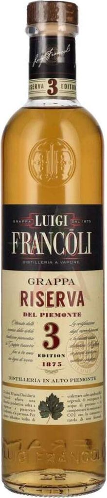 Luigi Francoli Grappa del Piemonte Riserva 3 Anni 41.5 % 0,70 lt.