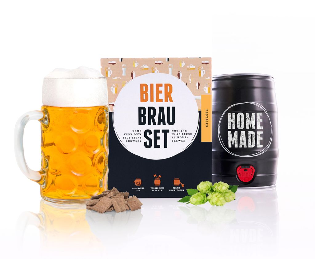 BrauFässchen Bierbrauset Festbier Märzen Oktoberfestbier 5L – Bier selber brauen Komplett-Set mit Mini-Fass, Geschenkidee für Männer, Papa & ...