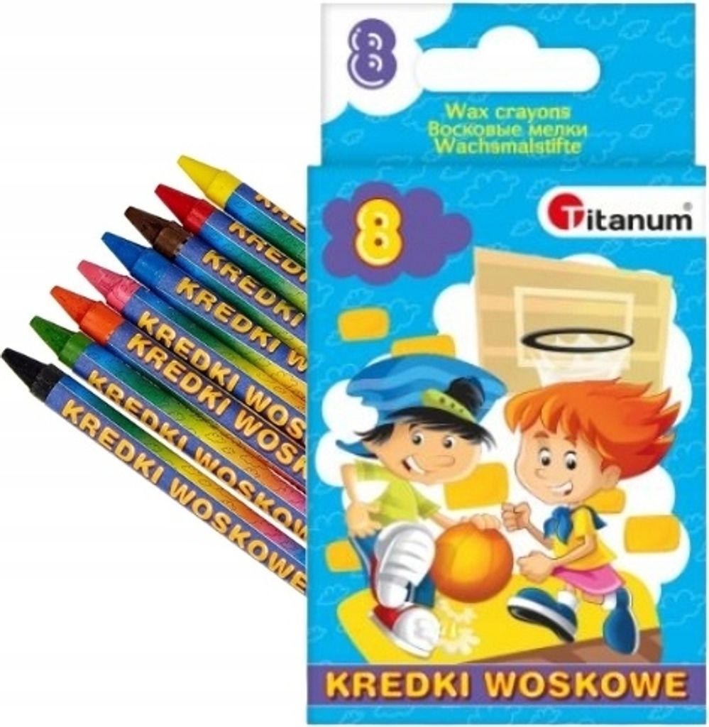 Wachsmalkreiden 8 Farben Titanum