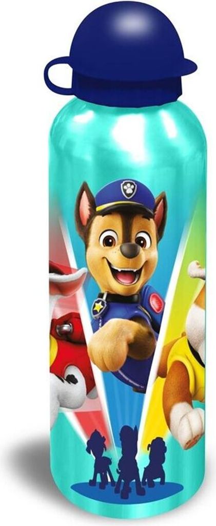 Paw Patrol Kinder Wasserflasche 500 ml – Aluminium Flasche für Sport & Freizeit, Schule - Grün