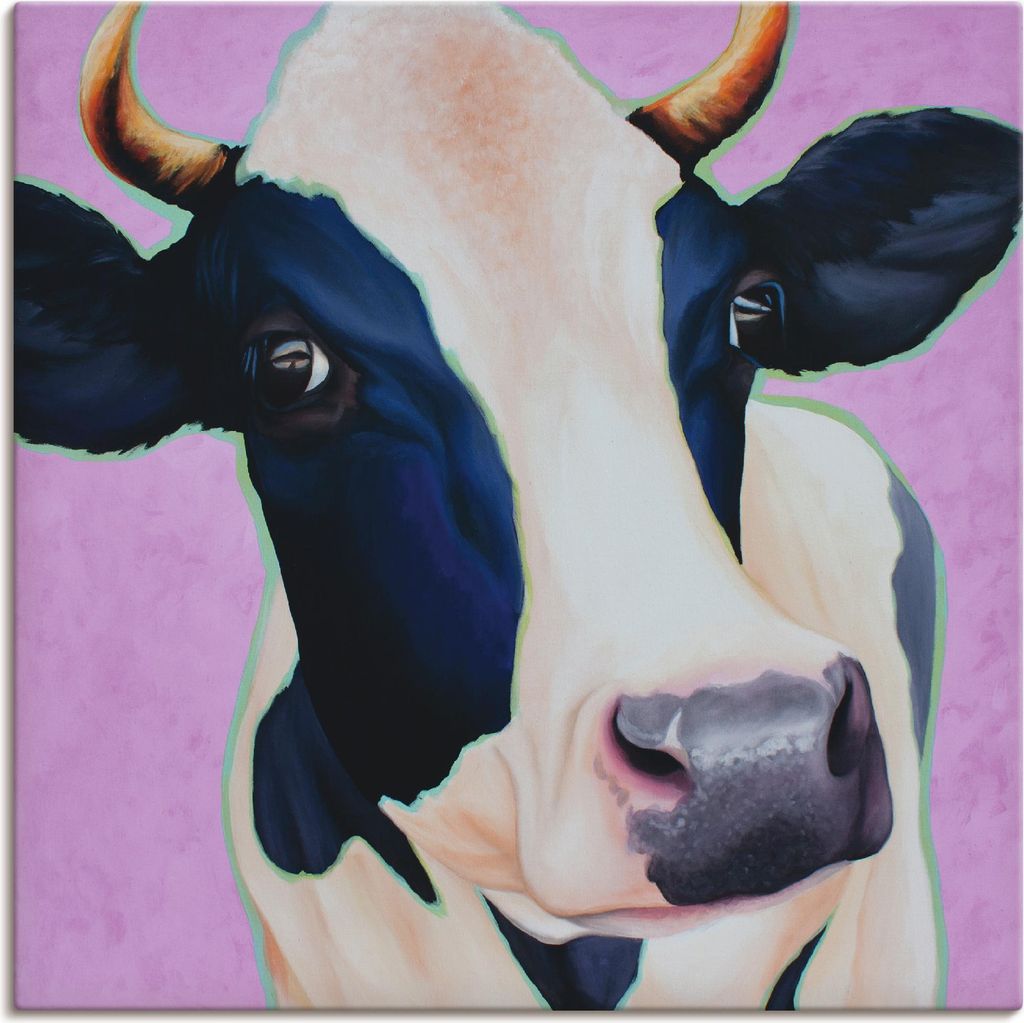 ARTland Leinwandbild Kuh Josefine Größe: 70x70 cm