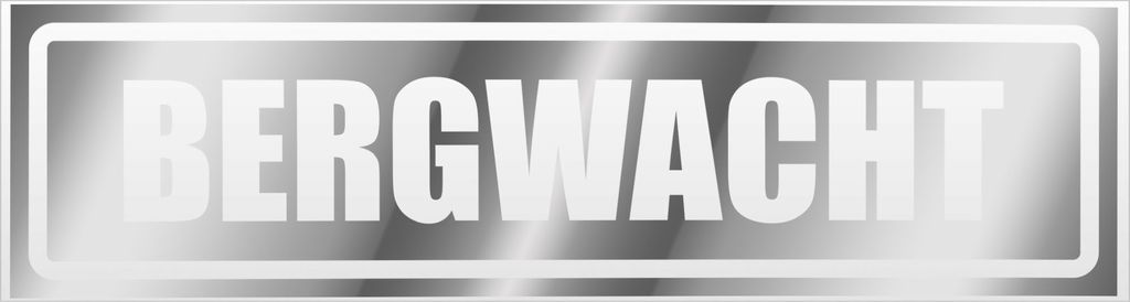 Kiwistar Bergwacht invertiert Magnetschild Schild magnetisch - 60cm Chrom - Magnetfolie für Auto PKW Kfz
