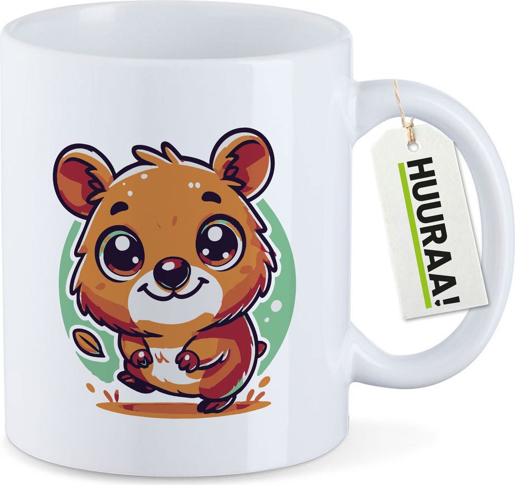Huuraa Kaffeetasse Quokka Comic 330ml Weiß Keramik Kaffeebecher Geschenkidee