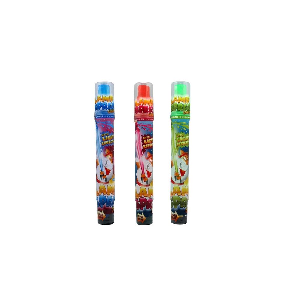 Lamp Candy Spray 3er Pack (3x28ml) – Saures Süßspray mit LED-Licht | 1x Apfel + 1x Erdbeere + 1x Himbeere | Für Partys, Kindergeburtstage & Go...