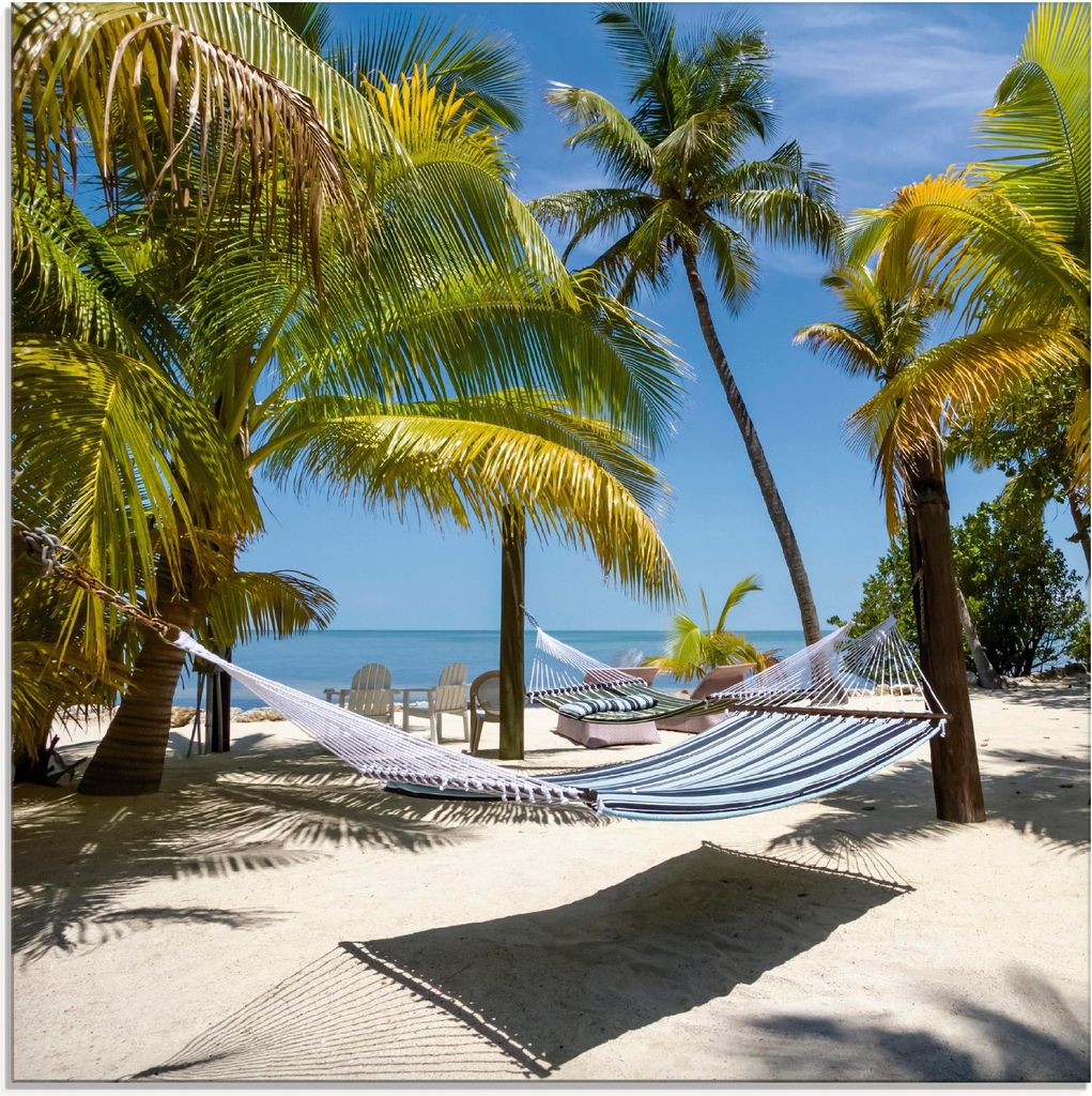 ARTland Glasbild Florida Keys Strandleben Größe: 50x50 cm