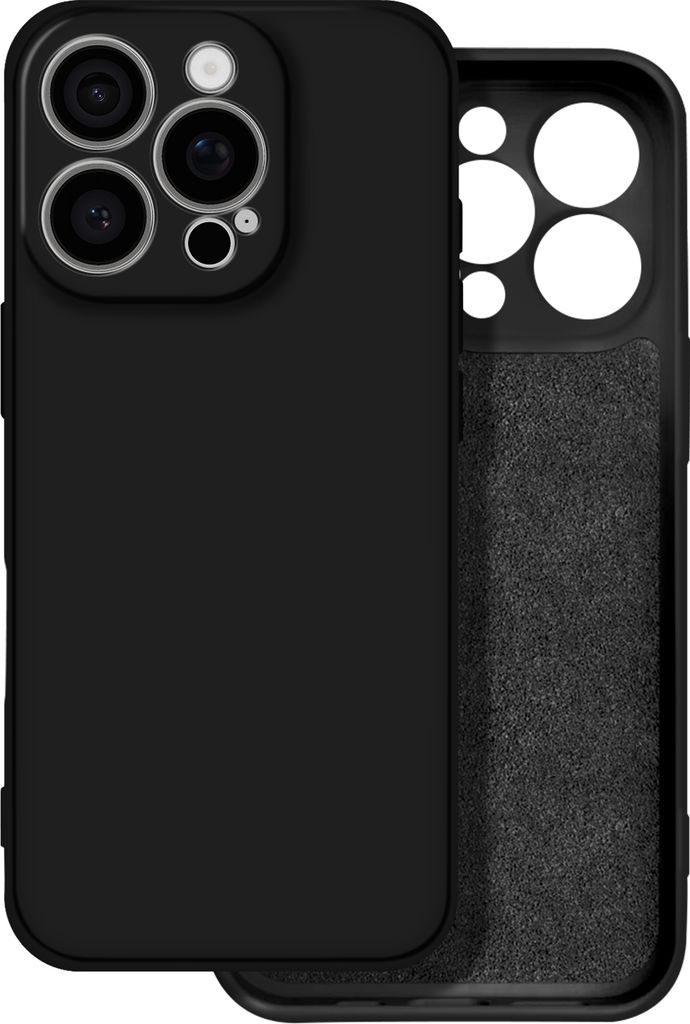 Avizar, Flexible Schutzhülle für Apple iPhone 16 Pro, Soft Touch, Schwarz