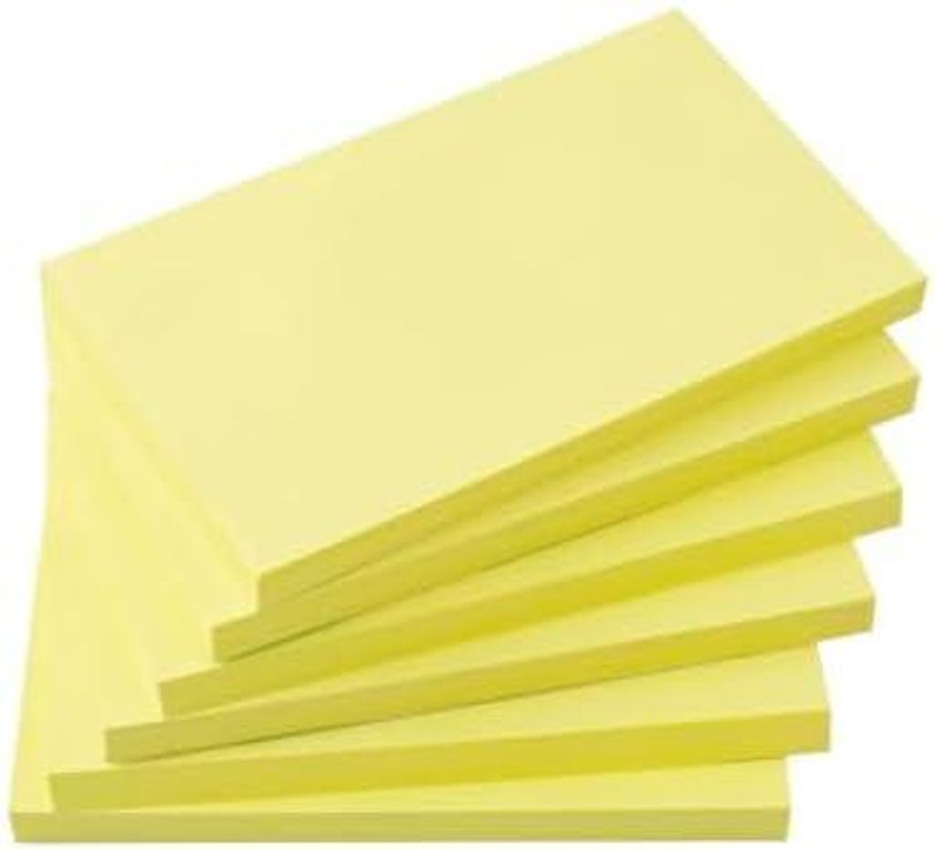 6 Blöcken Gelbe Haftnotizen, 76 mm x 127 mm, Sticky Pads, recycelbar, Self-Stick Notes Pads,klebezettel, einfach zu posten für Zuhause, Büro, 80...