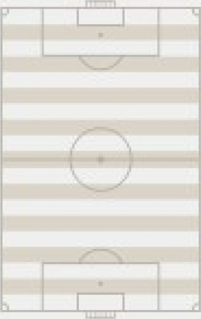 Kinderzimmerteppich weich robust gestreiftes Fussballfeld in creme beige Größe - 140 x 200 cm