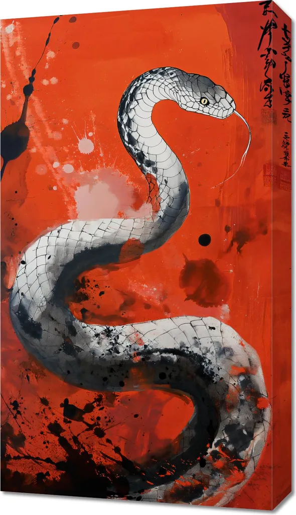 Image Dragon de Feu et Serpent 40x70 cm - Impression Haute Définition