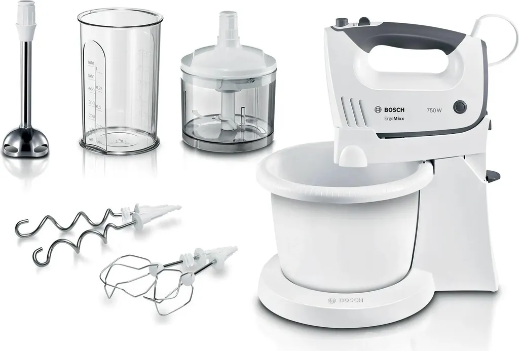 Batteur Bosch MFQ37490 750W avec fonction Turbo et accessoires inox inclus
