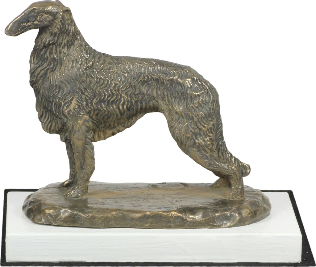 Figurine de collection lévrier russe Barzoï trophée exposition canine