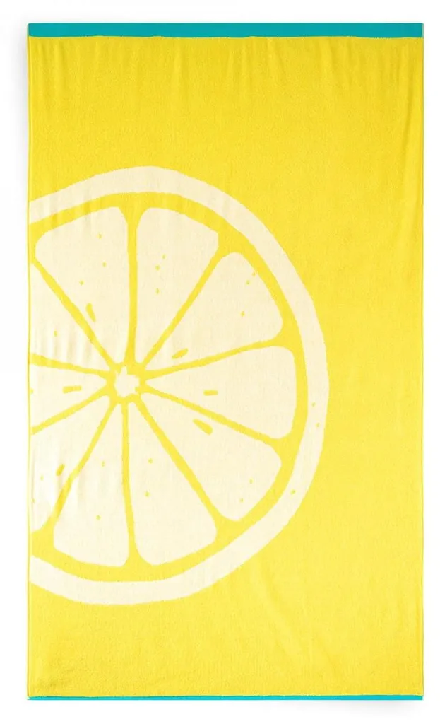 Drap de plage 100x160 Citron jaune en éponge Zwoltex pour l'été 2024