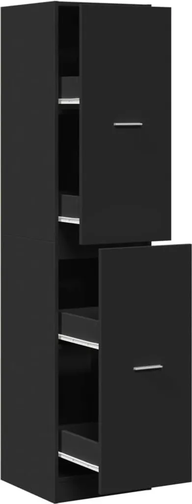 Armadietto Medicinali Nero vidaXL 40x41x174,5 | Mobile Alto per Tutta la Famiglia