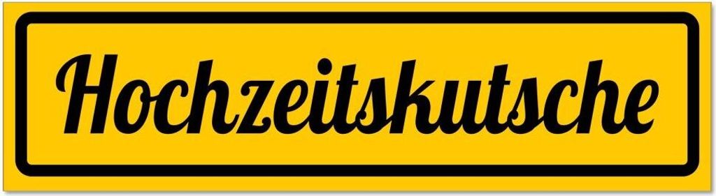 Kiwistar - Autoaufkleber - Gelb - Schwarz - 30 x 8 cm - Königskutsche invertiert - Hinweis Aufkleber Sticker für Auto, Kfz, Fahrrad, PKW, LKW