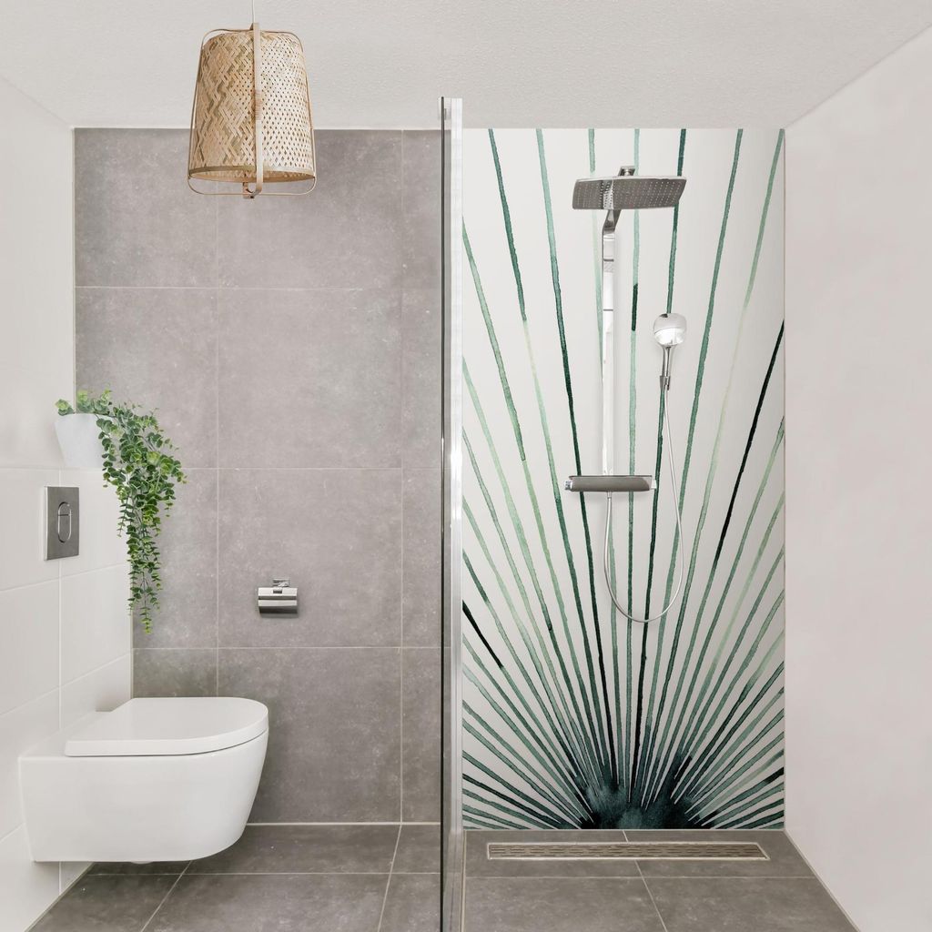 Duschrückwand Muster selbstklebend - 0.35 mm Wandpaneel wasserfest Design weiss Abstrakt Badrückwand fugenlos Smart matt 80x190 cm
