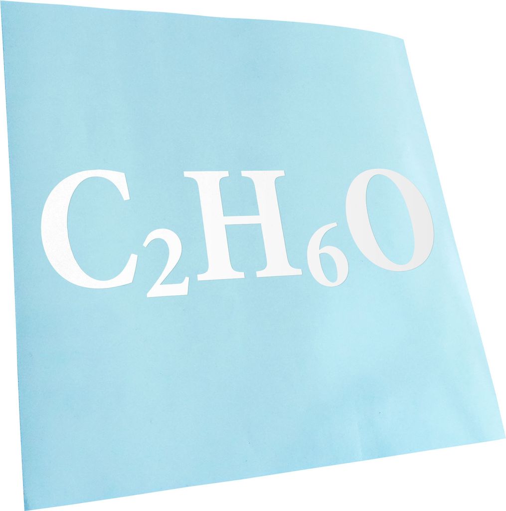 Kiwistar - Autoaufkleber - C2H6O - Ethanol Formel Heckscheibe - Aufkleber für Auto Kfz Fahrrad, LKW, Truck Mofa