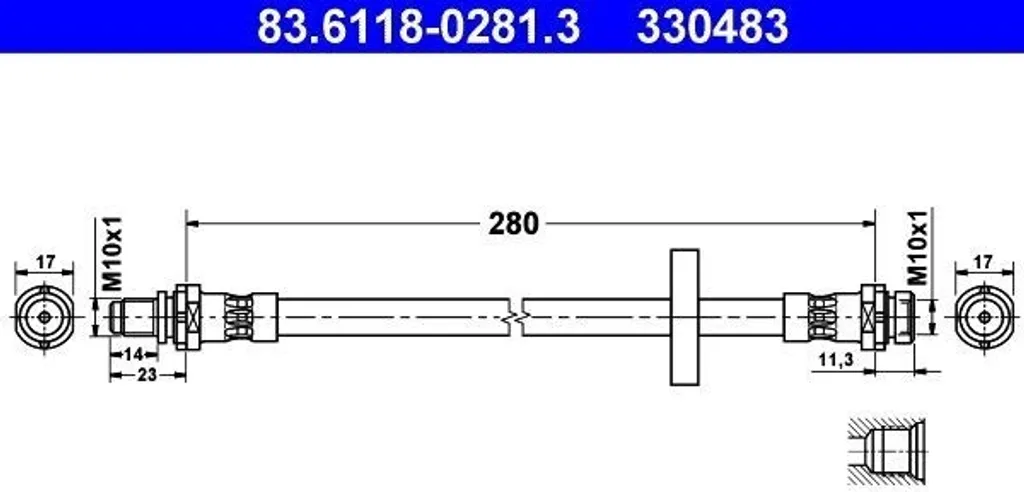 Réparation freinage Mondeo II : Flexible ATE 83.6118-0281.3 - OE 1023692