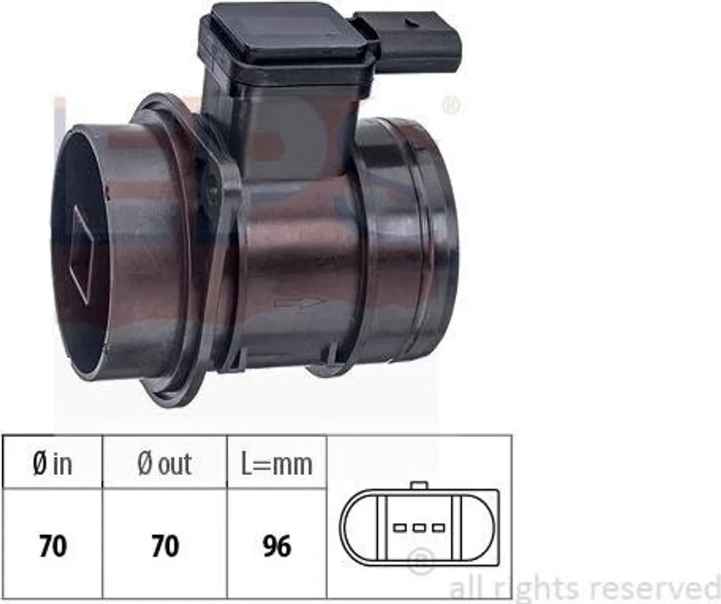 Débitmètre d'air EPS 1.991.449 pour A3 8P, Golf VI et Leon - OE 03L906461