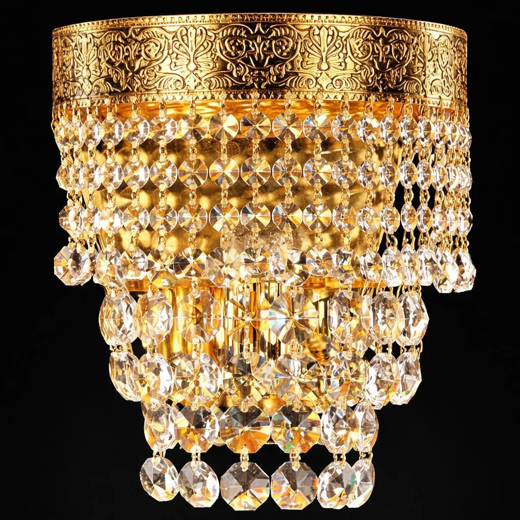Applique murale cristal et or luxe : luminaire mural élégant série Valeska