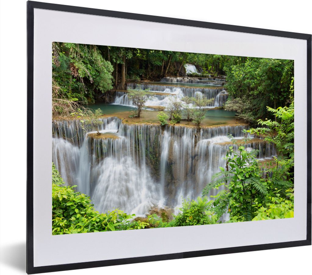 MuchoWow® MuchoWow® Gerahmtes Poster Wasserfälle - Thailand Produktbild 