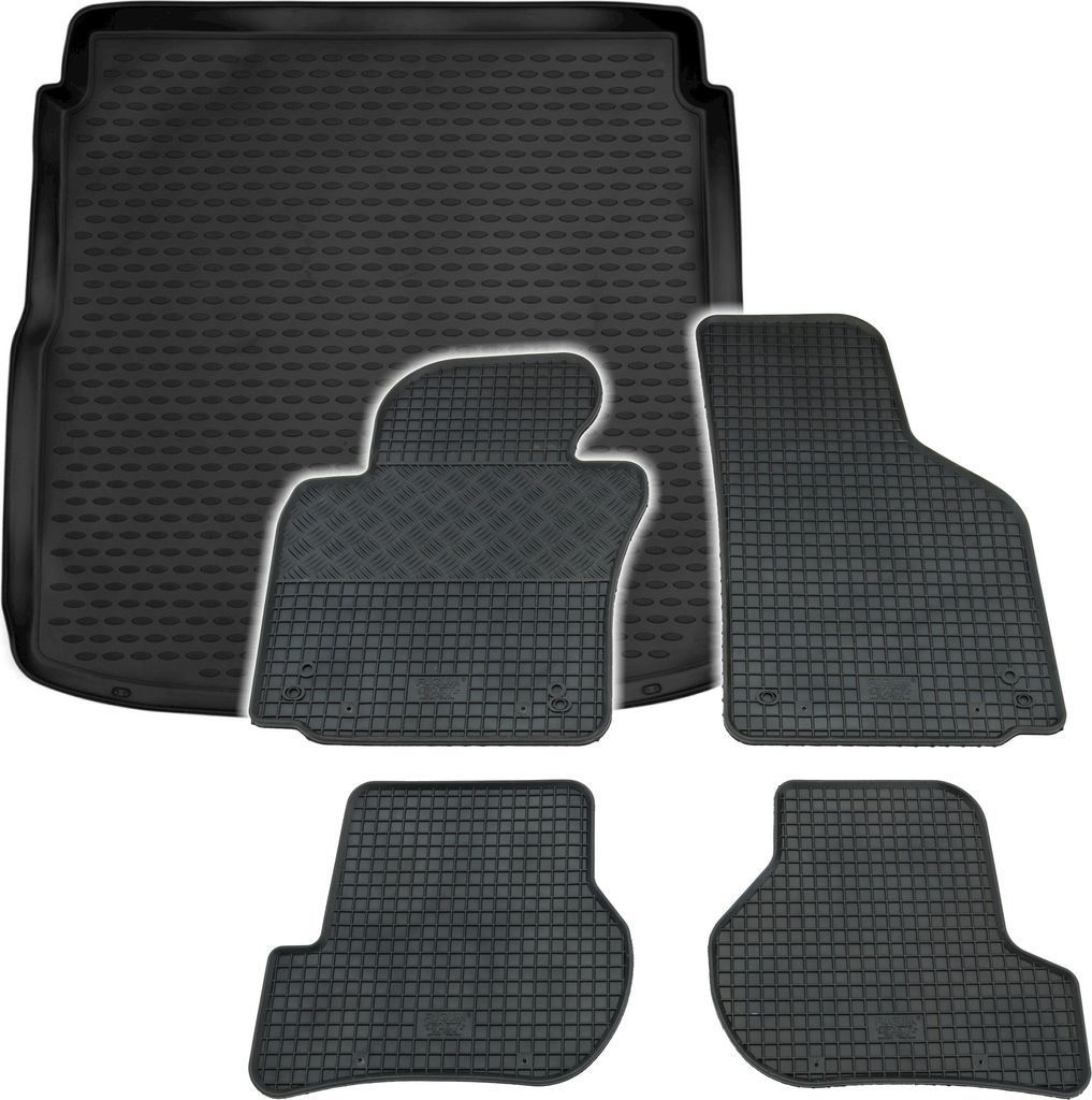 Gummi Kofferraumwanne + Fußmatten Set für VW Golf 5 + 6 Variant, Bj. 2007-2013