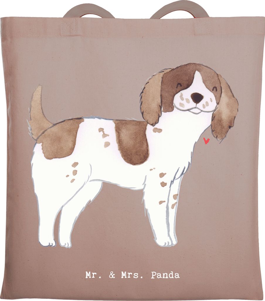 Mr. & Mrs. Panda Beutel English Springer Spaniel Lebensretter - Braun Pastell - Geschenk, Laptoptasche, Shopping Tasche, Einkaufstasche, Schultasch...