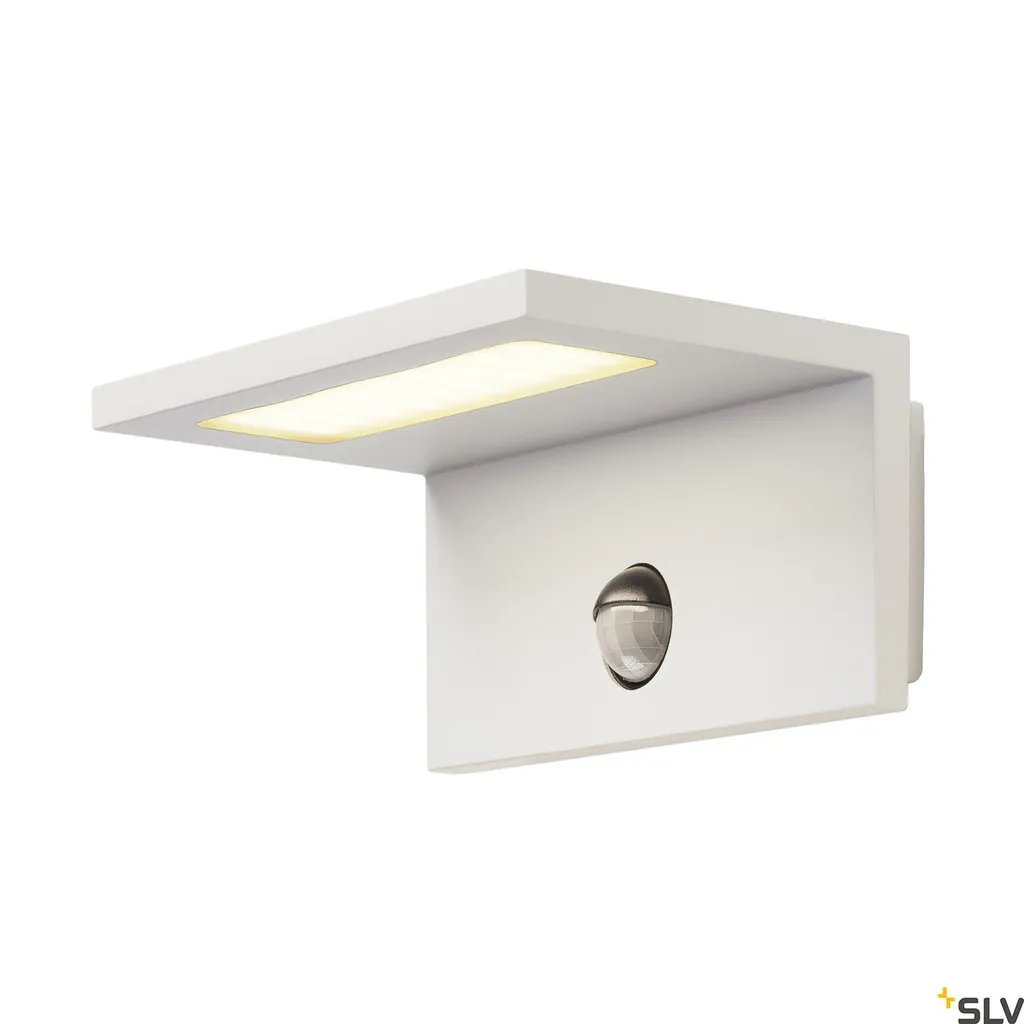 Applique LED blanche IP44 Angolux 120° blanc chaud à détection automatique