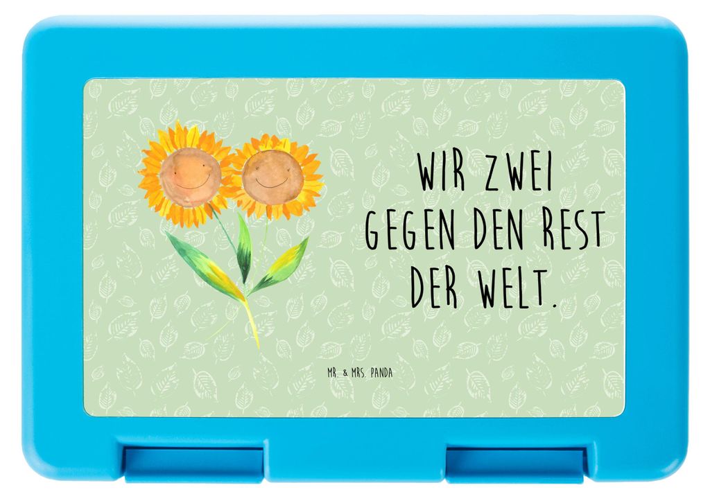Mr. & Mrs. Panda Brotbehälter Blume Sonnenblume - Blattgrün - Geschenk, Zusammen, Blumen, Lebensmittel Aufbewahrungsbox, Lunchbox, Lieblingsmensc...
