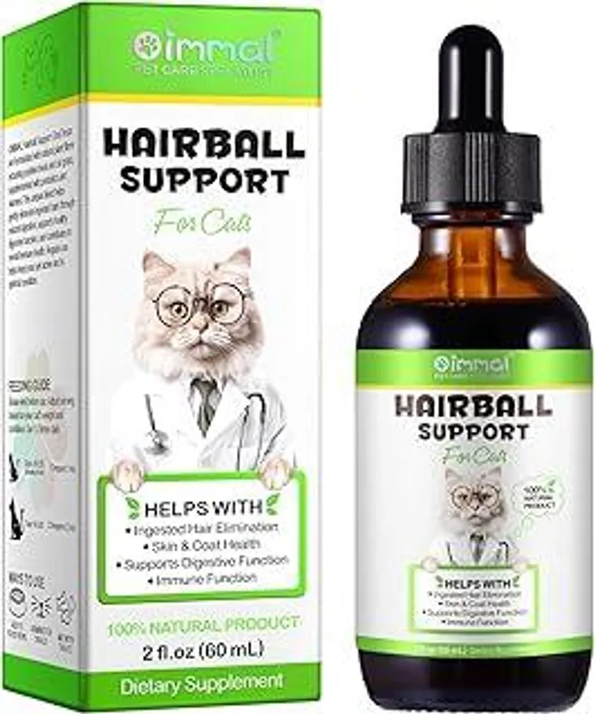 Trattamento Anti-Boli di Pelo Gatti 60ml - Con Psillio e Vitamine