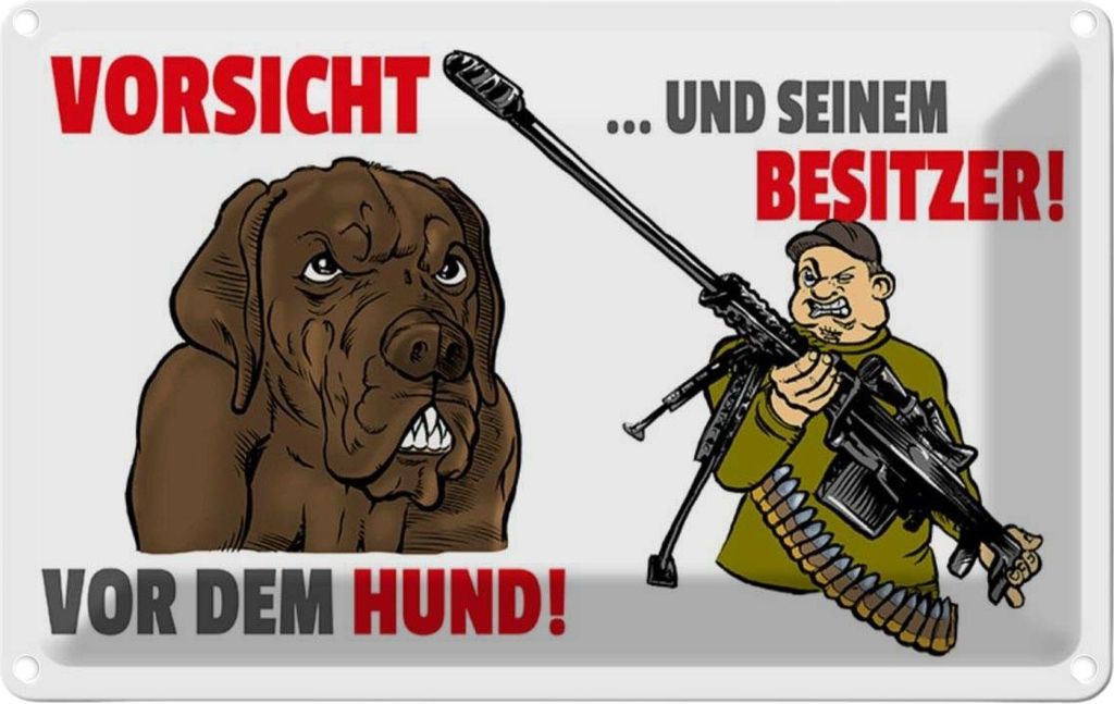 vianmo Blechschild 20x30 cm Vorsicht vor Hund und Besitzer Tier Haustier