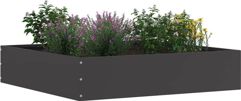 Raseneinfassung Schwarz 60 x 60 x 13 cm Stahl