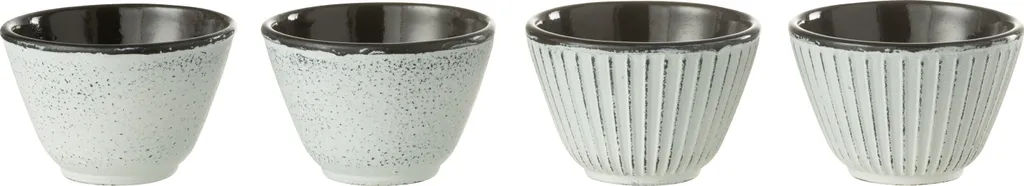Tasses à Thé Métal Blanc J-Line : La Vaisselle Design qui ne Casse Pas