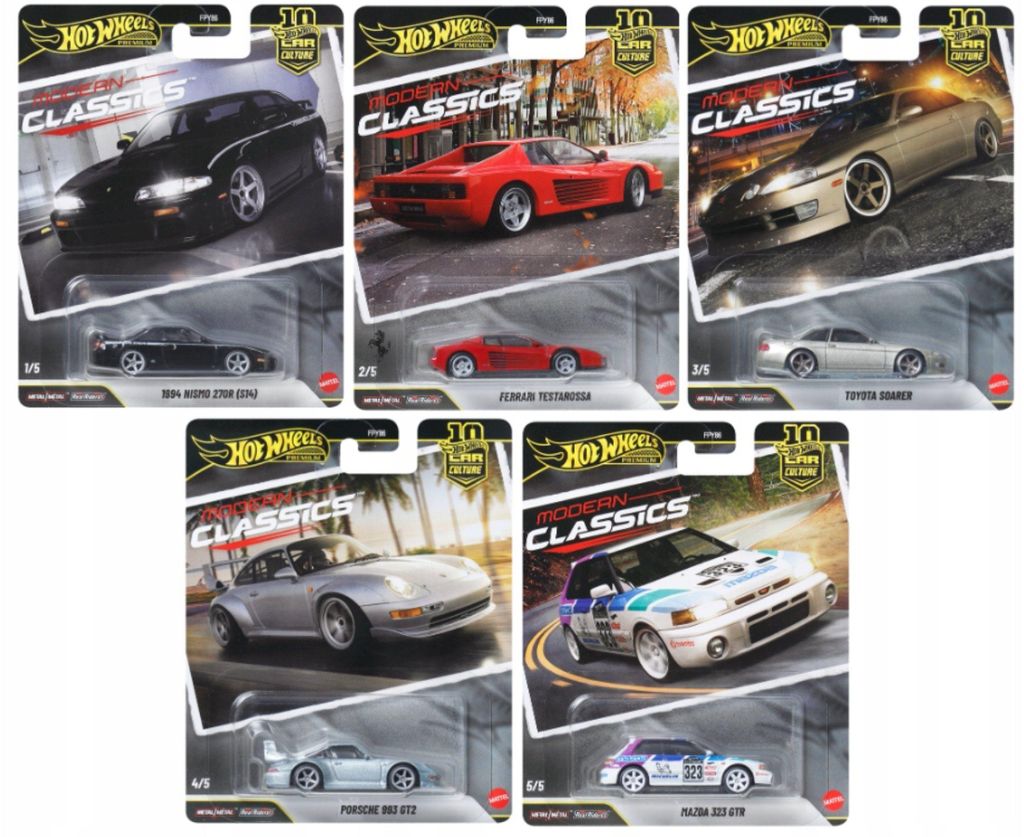 Hot Wheels Premium Modern Classics 5er-Set mit Ferrari Produktbild 