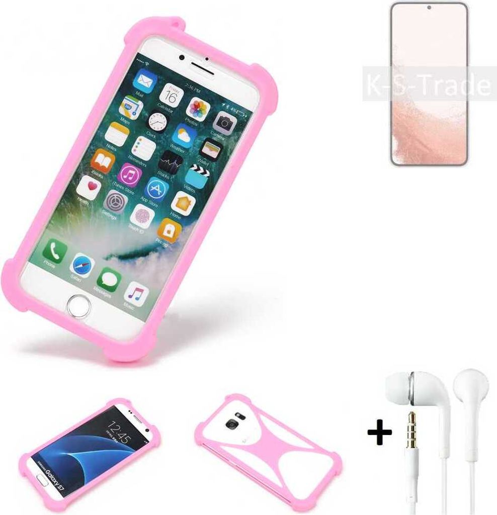 K-S-Trade Bumper + Kopfhörer kompatibel mit Samsung Galaxy S22 Exynos Handy Hülle Schutzhülle Silikon Schutz Hülle Cover Case Silikoncase