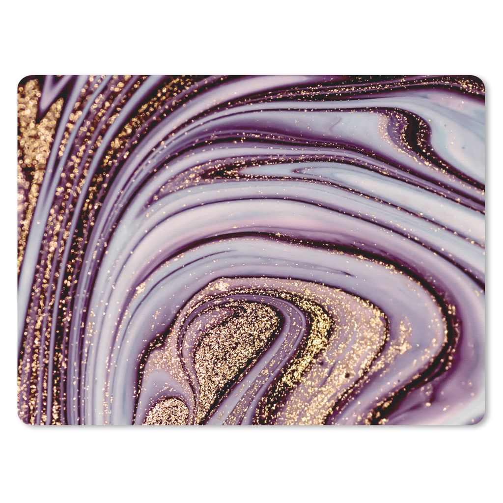 MuchoWow Mauspad Mousepad Marmor - Rosa - Gold - Glitter - Marmoroptik - Luxus 40x30 cm - Mousepads - Maus Mat - Pad - Mausunterlage - Anti Rutsch