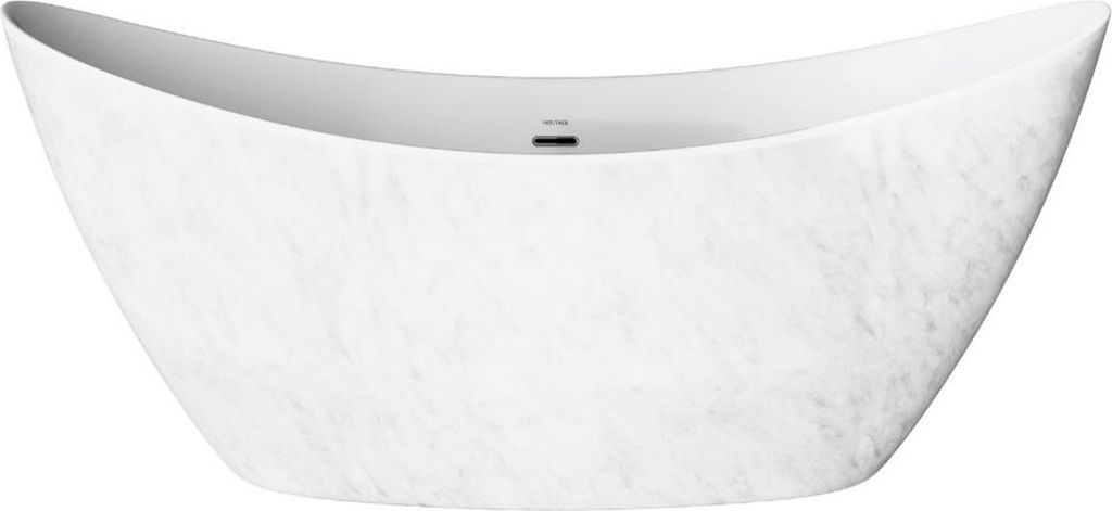 Casa Padrino Freistehende Luxus Acryl Badewanne mit Marmoroptik Weiß 173 x 73 x H. 75 cm - Luxus Bad Accessoires - Luxus Kollektion