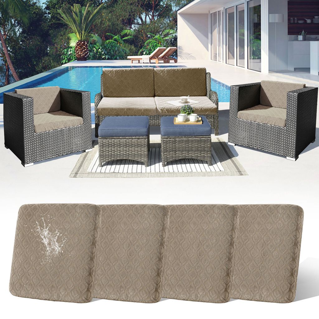 4 Stück Outdoor Kissen Wetterfest Sofabezug Wasserdicht Sofa Sitzkissenbezug Outdoor Sofa Überzug Bezüge Für Gartenpolster Sofa Cushion Cover S...