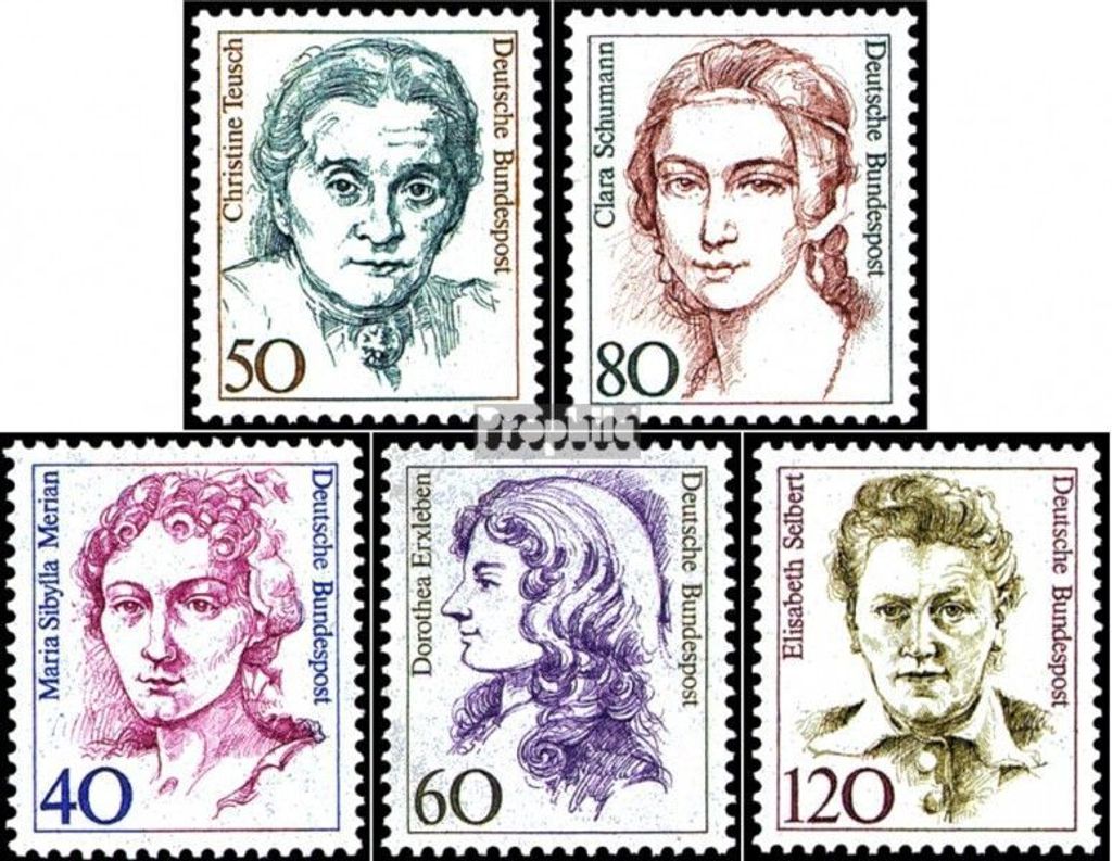 Briefmarken BRD (BR.Deutschland) 1986 Mi 1304-1305,1331-1332,1338 (kompl.Ausgabe) gestempelt Frauen der deutschen Geschichte (I)