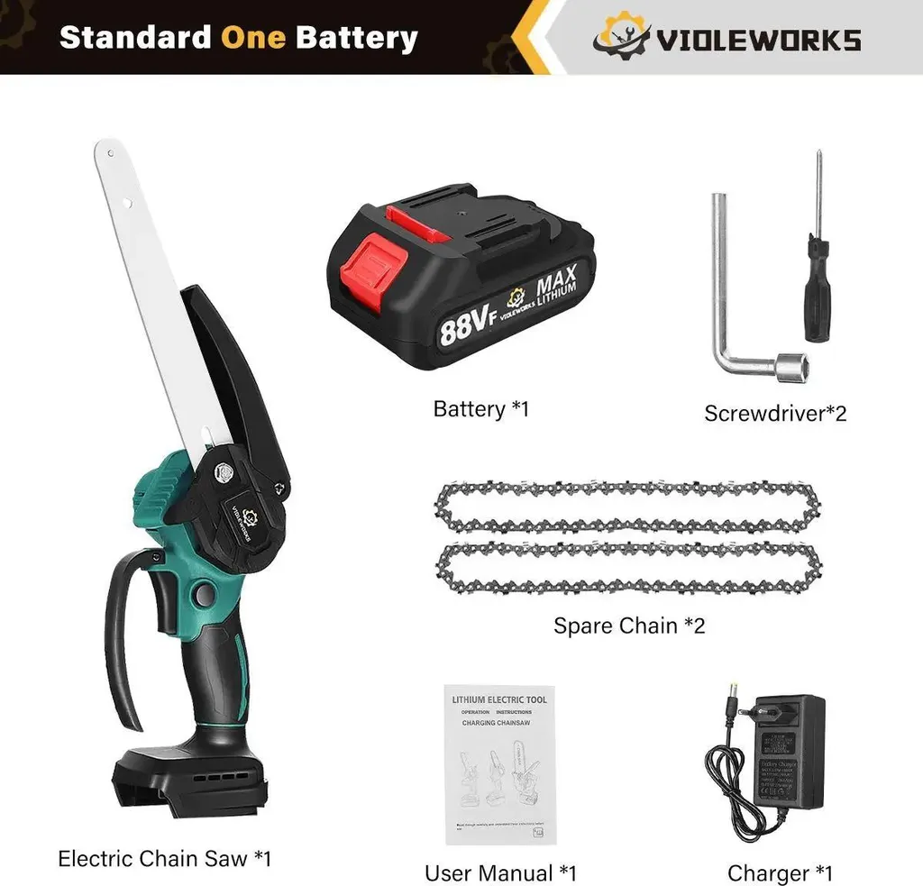Sega Elettrica Batteria 3000W Brushless 20cm - Kit Completo