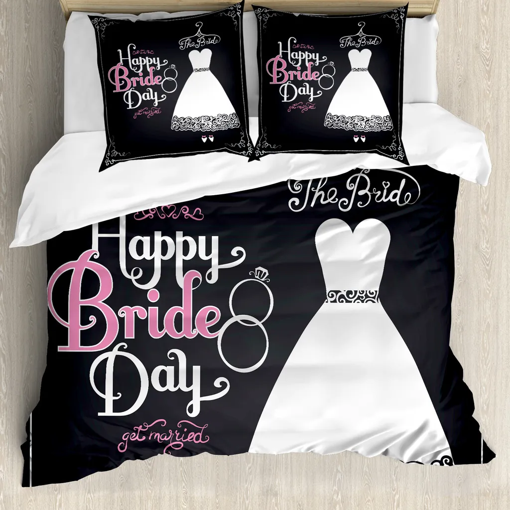 Parure Letto Bridal Shower ABAKUHAUS Nero e Rosa 155x220 Modern Chic