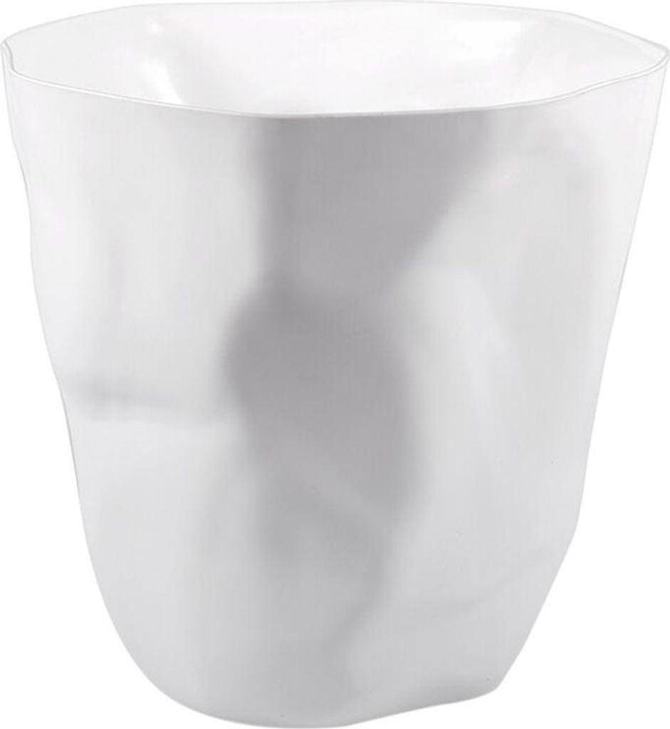 QUVIO Papierkorb weiß - Design-Papierkorb mit Falten - Papierkorb für das Büro - Weiß