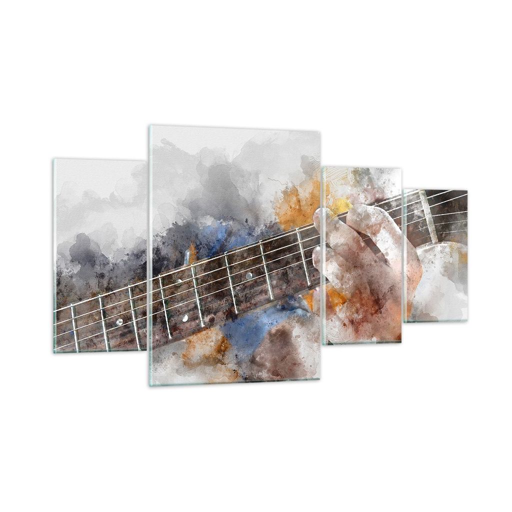 Bilder auf glas - Gitarre Musik - 160x90cm - Glasbilder - Wandbilder - Bilder - Kunstdruck - zum Aufhängen bereit - Wanddekoration aus Glas - Glas...