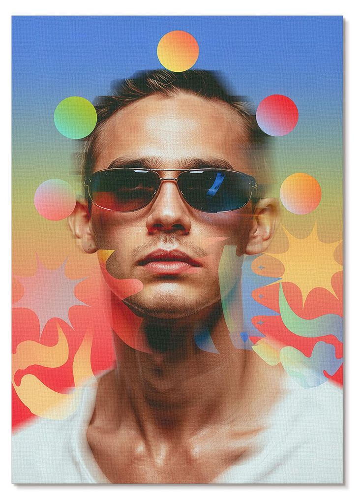 POSTER - 29x42 cm (A3) - Abece - Saftige Palette abstrakter Formen, dynamisches Porträt - Wandbild für Wohnzimmer Schlafzimmer & Flur, Modernes P...